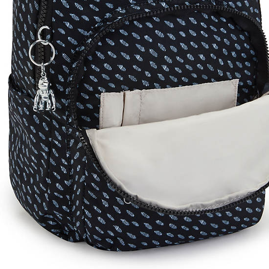 Kipling Seoul Small Printed Tablet Rugzak Zwart | België 1603UZ